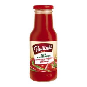 Pudliszki Sok pomidorowy ze świeżych pomidorów, pikantny 290ml. Produkt pasteryzowany