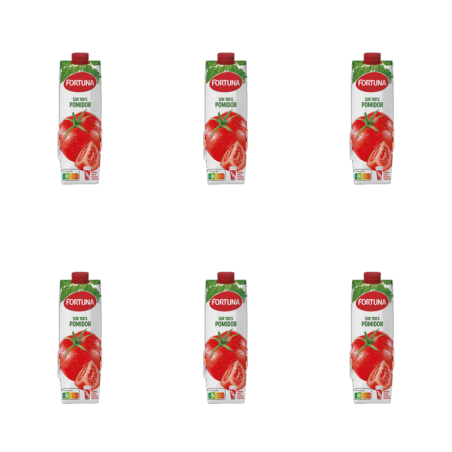 Fortuna Sok 100% Pomidorowy Pasteryzowany Bez Cukru Naturalny Karton 1l X6