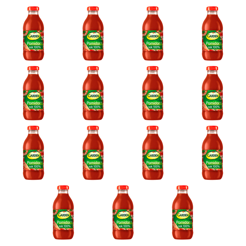 Sok Pomidorowy w Butelce 100% Naturalny Bez Cukru Pasteryzowany - 300 ml X15