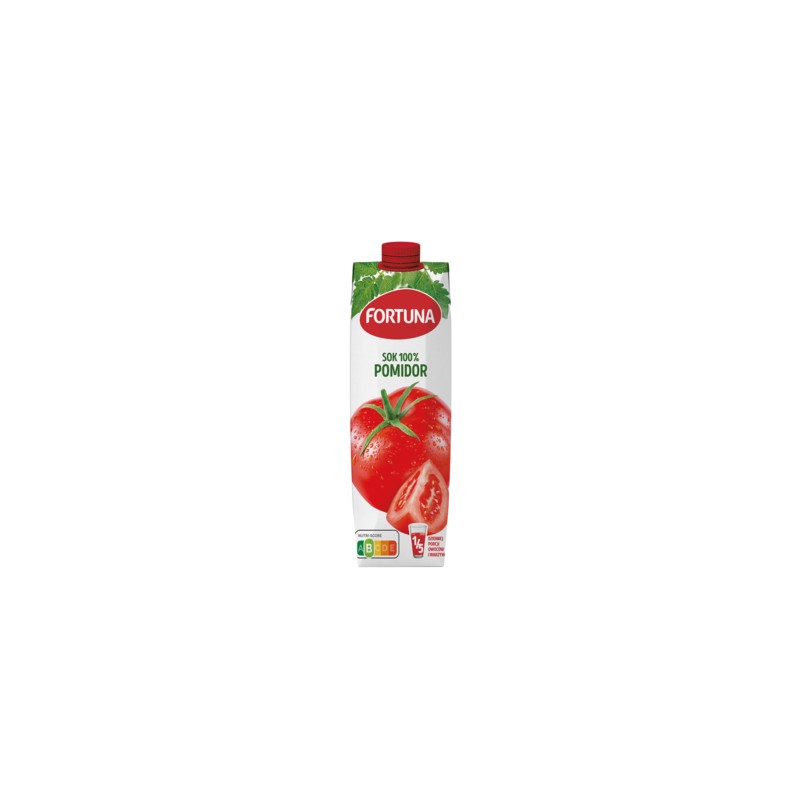Fortuna Sok 100% Pomidorowy Pasteryzowany Bez Cukru Naturalny Karton 1l