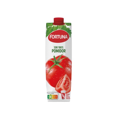 Fortuna Sok 100% Pomidorowy Pasteryzowany Bez Cukru Naturalny Karton 1l