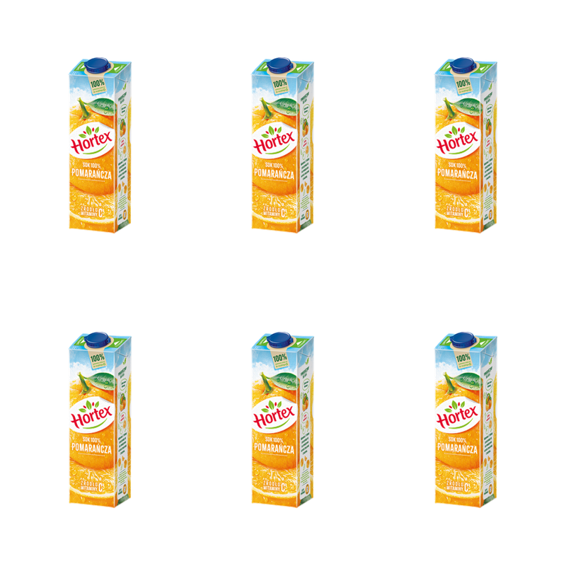 Hortex Pomarańcza sok 100% karton 1L X6