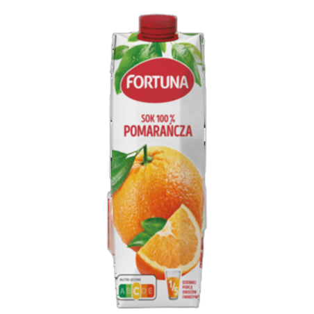 Fortuna Sok 100% pomarańcza 1 l