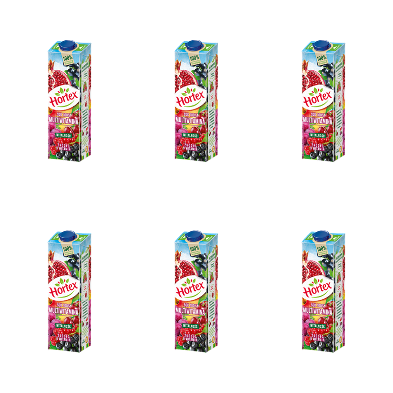 Hortex Sok 100% Multiwitamina wzbogacony w 9 witamin karton 1L X6