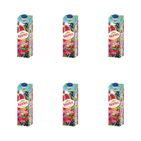 Hortex Sok 100% Multiwitamina wzbogacony w 9 witamin karton 1L X6