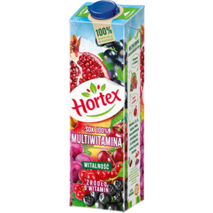 Hortex Sok 100% Multiwitamina wzbogacony w 9 witamin karton 1L X6