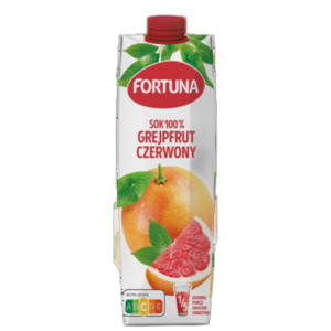 Fortuna Sok 100% Grejpfrut czerwony 1 l X6