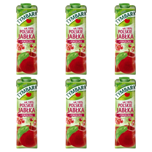Tymbark Sok 100% Polskie Jabłka z Czerwoną Porzeczką 1l X6