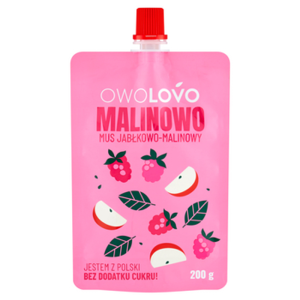OWOLOVO Malinowo Mus jabłkowo-malinowy 200 g X16
