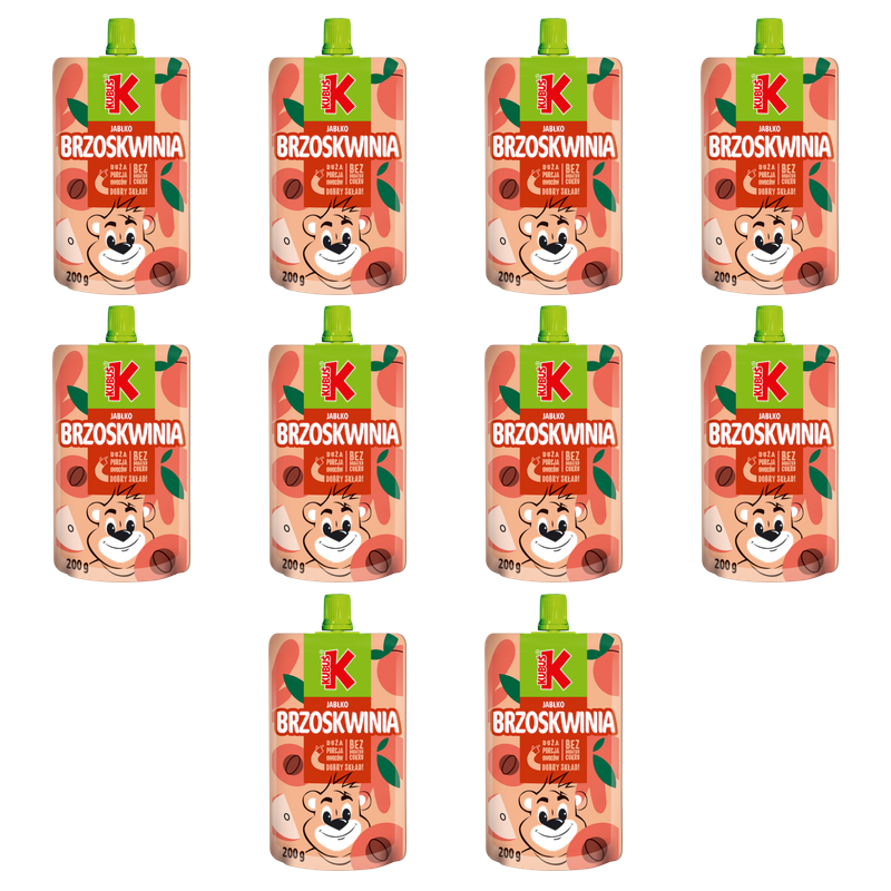 Kubuś Mus Brzoskwinia Jabłko 200g X10