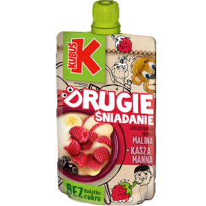 Kubuś Mus Drugie śniadanie jabłko banan aronia malina kasza manna 100 g