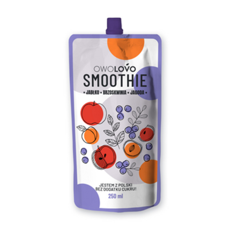 OWOLOVO Smoothie jabłko jagoda brzoskwinia 250 ml