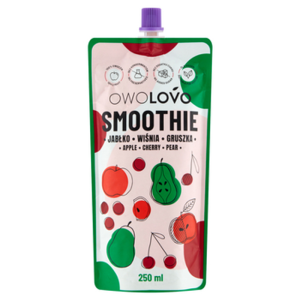 OWOLOVO Smoothie jabłko wiśnia gruszka 250 ml