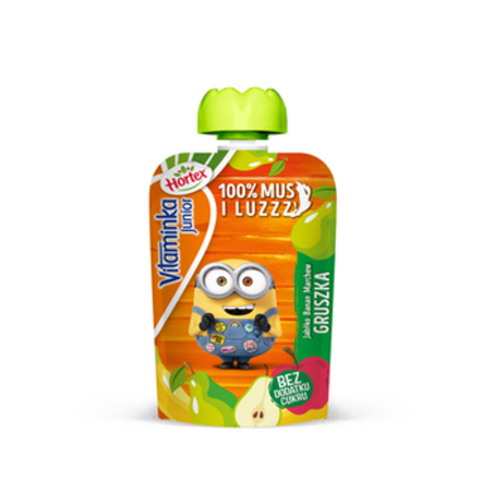Hortex Jabłko, banan, marchew, gruszka 100% owoców i marchwi mus saszetka 100g