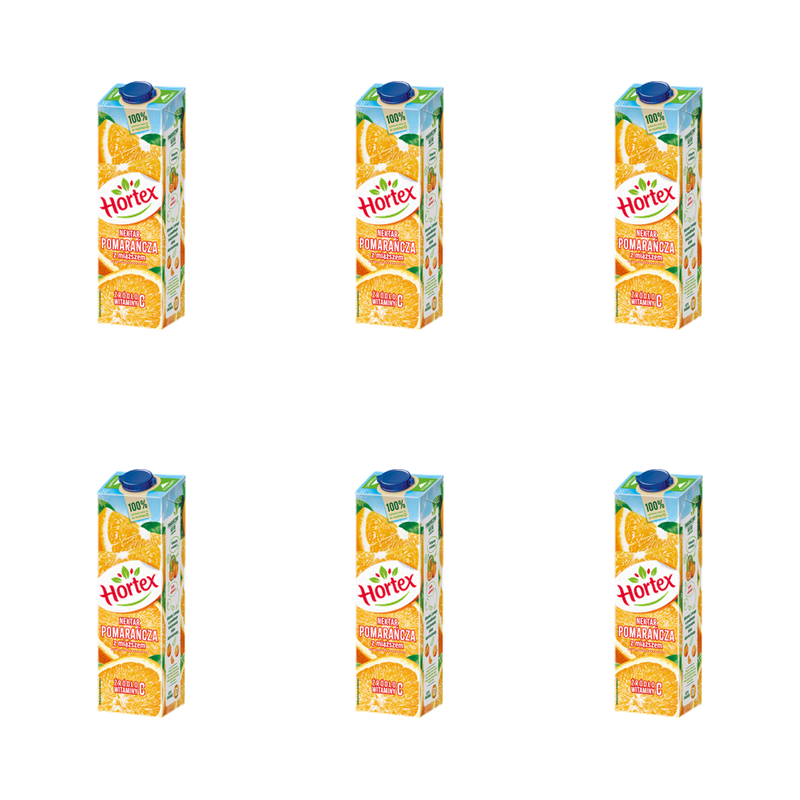 Hortex Pomarańcza z miąższem nektar karton 1L X6