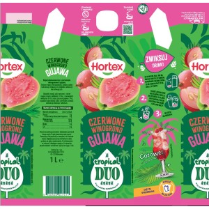 Hortex Tropical Duo Napój Czerwone winogrono gujawa karton 1L