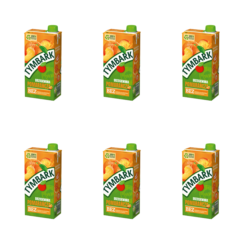 Tymbark Napój pomarańcza brzoskwinia 1 l X6