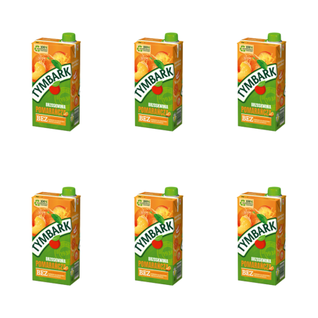 Tymbark Napój pomarańcza brzoskwinia 1 l X6