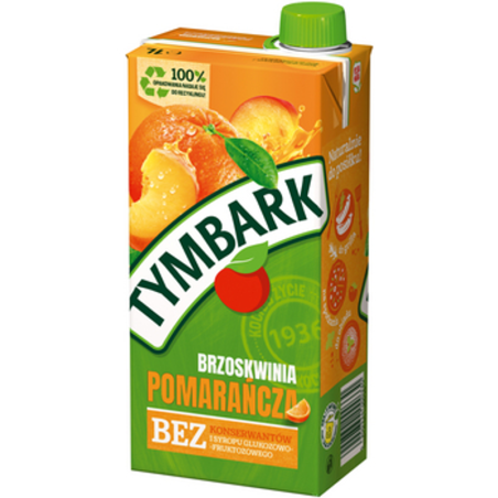 Tymbark Napój pomarańcza brzoskwinia 1 l
