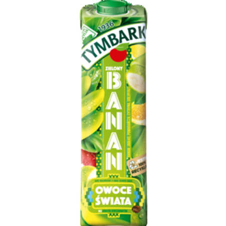 Tymbark Owoce Świata Napój wieloowocowy zielony banan 1 l