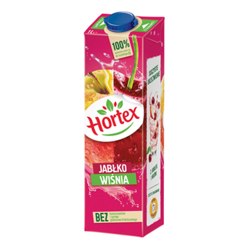 Hortex Jabłko wiśnia Napój karton 1 l