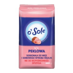 Sól Peklowa doskonała do mięs, nie do bezpośredniego spożycia 660 g o'Sole X12