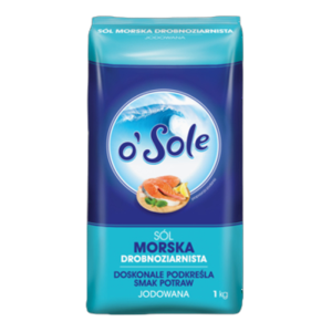 Sól Morska drobnoziarnista spożywcza jodowana 1 kg o'Sole X10
