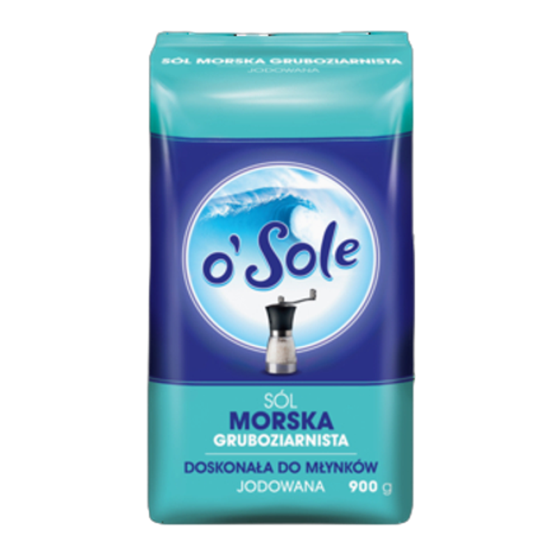 Sól Morska gruboziarnista jodowana 0,9 kg o'Sole