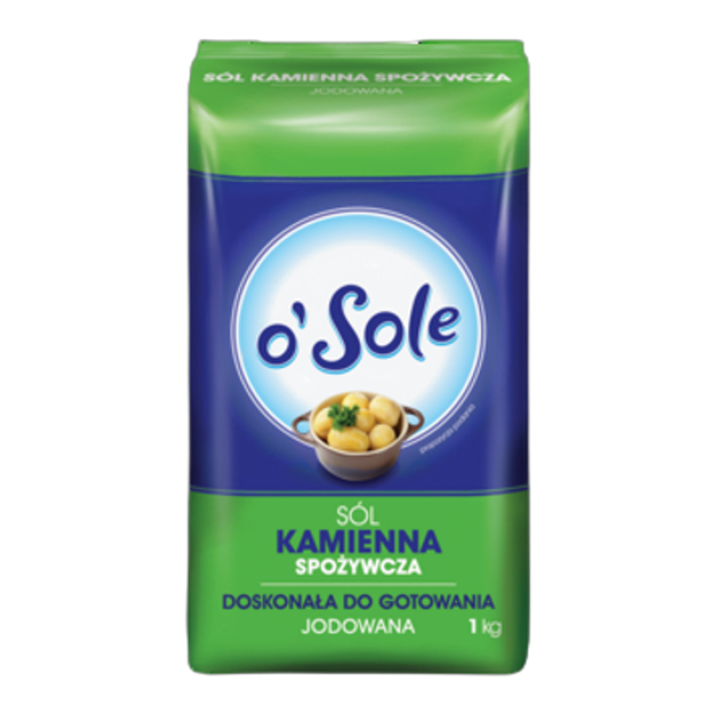 Sól Kamienna spożywcza jodowana 1 kg o'Sole