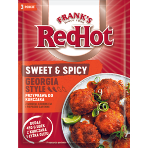 Przyprawa do kurczaka z miodem, czosnkiem i pieprzem cayenne Spicy Georgia Frank's red hot 20g