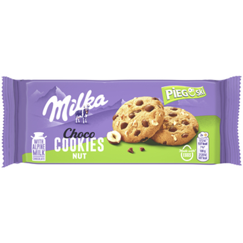 Milka Ciasteczka Pieguski Choco - Ciastka z Kawałkami Czekolady 135g