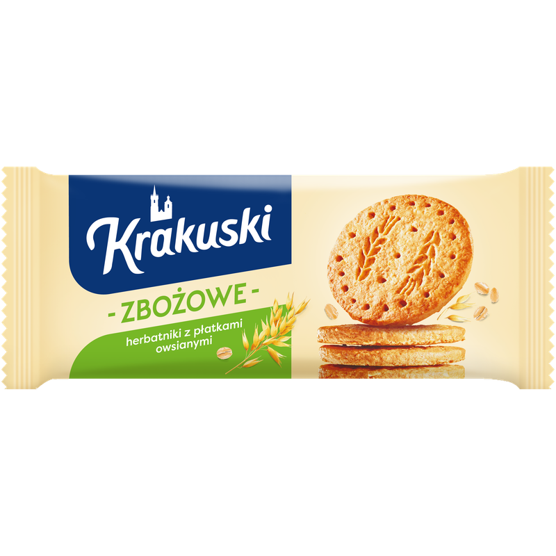 Herbatniki z Płatkami Owsianymi Ciasteczka Zbożowe - Krakuski 201 g