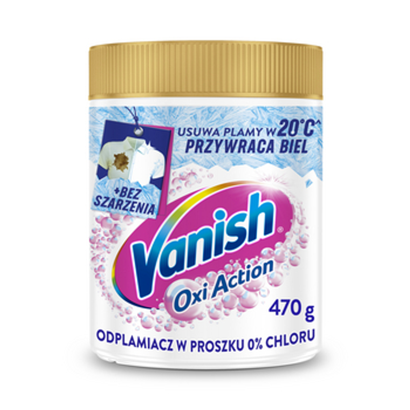 Vanish Oxi Action White dplamiacz do białych tkanin w proszku 470g