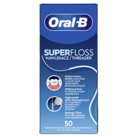 Oral-B Super Floss Nić dentystyczna 50 odmierzonych odcinków