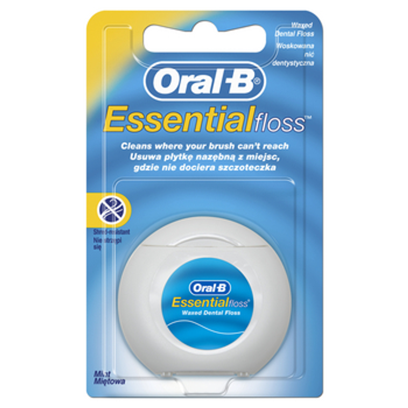 Oral-B Essential floss woskowana nić dentystyczna, miętowa, 50 m