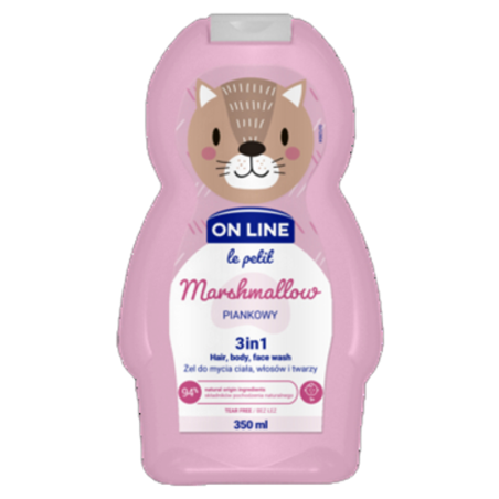 ON LINE LE PETIT Nawilżający żel 3w1 o zapachu pianki marshmallow 350ml