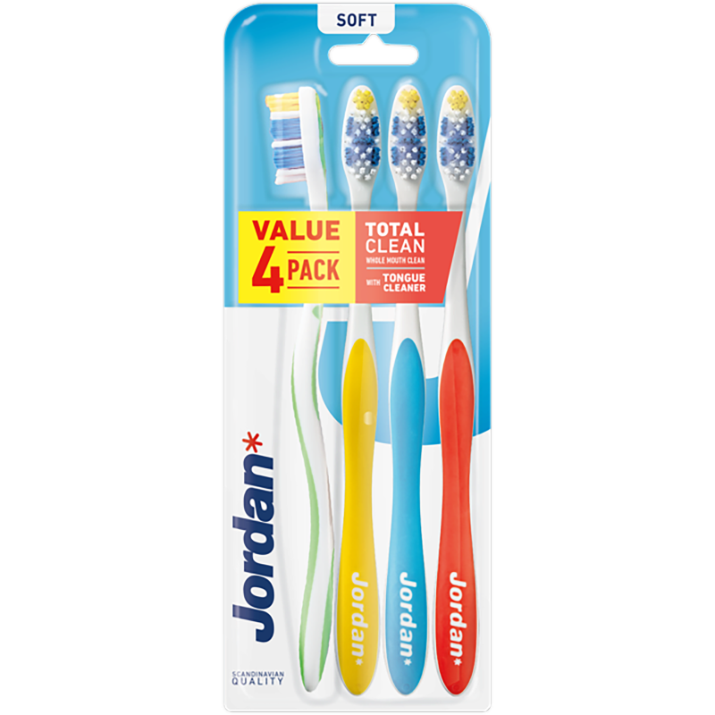 JORDAN szczoteczka do zębów Total Clean soft 4-pack