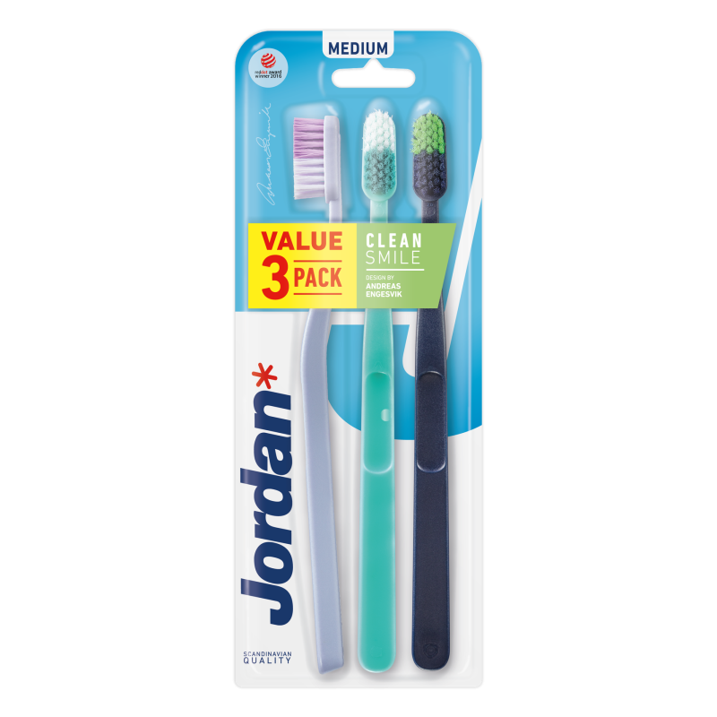 JORDAN szczoteczka do zębów Clean Smile medium 3-pack