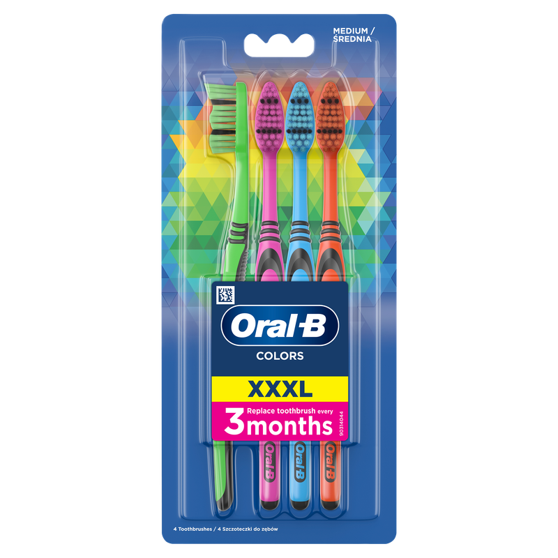 Oral-B Color Collection Manualna szczoteczka do zębów, 4 sztuki