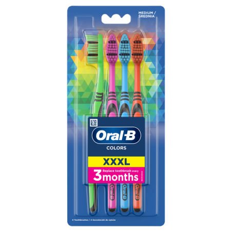 Oral-B Color Collection Manualna szczoteczka do zębów, 4 sztuki