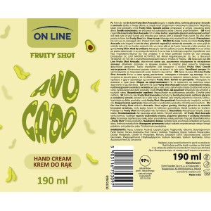 ON LINE Fruit shot krem do rąk AWOKADO 190ml