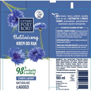 Krem do rąk Cztery Pory Roku Botaniczny Chaber Łąkowy 100ml