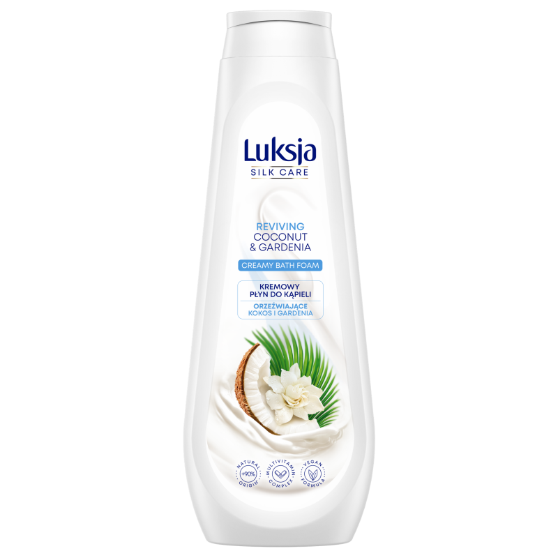 Luksja Silk Care Kremowy płyn do kąpieli Kokos i Gardenia 900 ml