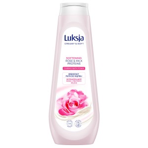 Luksja Creamy & Soft Kremowy płyn do kąpieli Róża i Proteiny mleka 900 ml