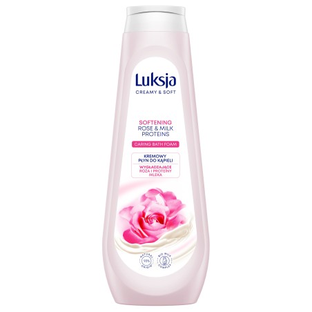 Luksja Creamy & Soft Kremowy płyn do kąpieli Róża i Proteiny mleka 900 ml