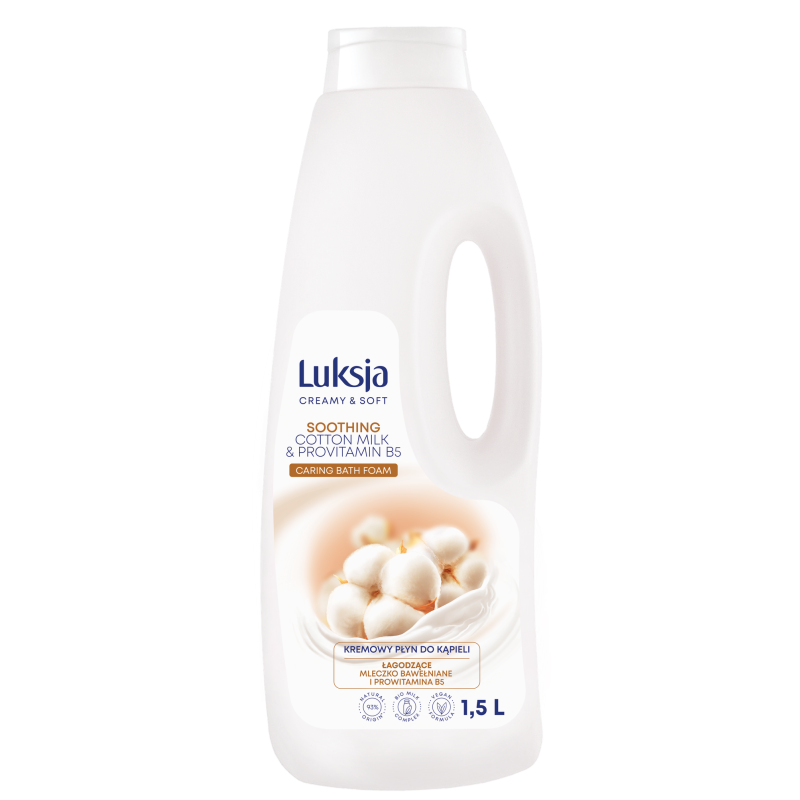 Luksja Creamy & Soft Kremowy płyn do kąpieli Mleczko bawełniane i Prowitamina B5 1500 ml