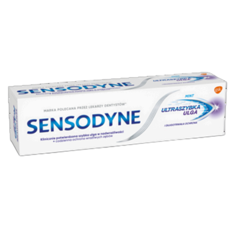 Sensodyne Ultraszybka Ulga Mint Pasta z fluorem do zębów nadwrażliwych, wyrób medyczny, o smaku miętowym 75 ml