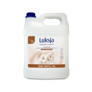 Luksja Creamy & Soft Kremowe mydło w płynie Mleczko bawełniane i Prowitamina B5 5 L opakowanie uzupełniające
