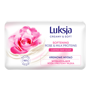 Luksja Creamy & Soft Kremowe mydło w kostce Róża i Proteiny mleka 90 g