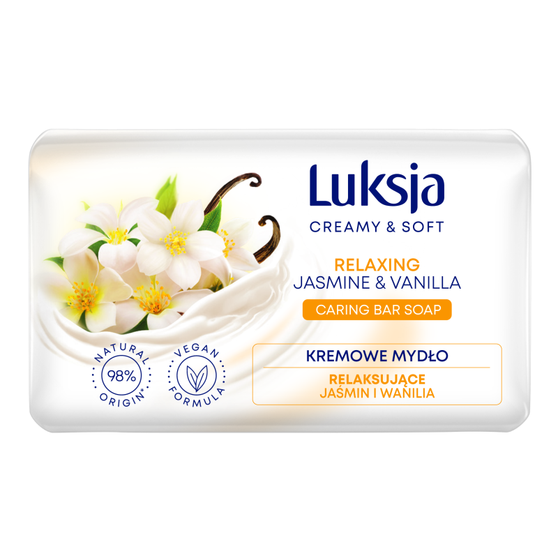 Luksja Creamy & Soft Kremowe mydło w kostce Jaśmin i Wanilia 90 g